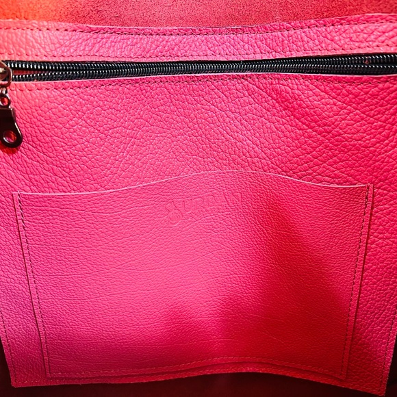 Extra Large Pink Leather Tote - Picture 2 of 2